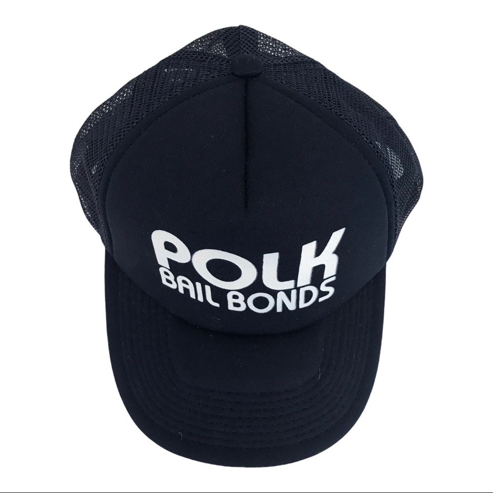 Polk Bail Bonds VTG 80s mesh snapback hat